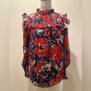 Jcrew lurex chiffon blouse